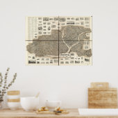 1901 Binghamton, New Birds Eye Panorama Karte Poster (Küche)