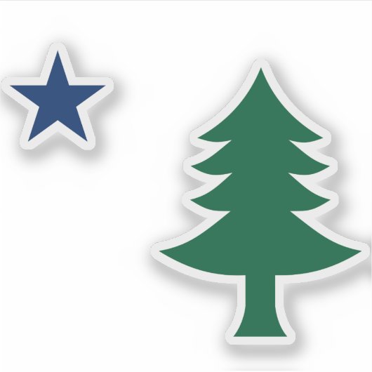 1901 Maine Flag Clear Sticker Set (Vorderseite)