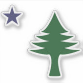 1901 Maine Flag Clear Sticker Set (Vorderseite)