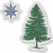 1901 Maine Flag Clear Sticker Set - Vintag Style (Vorderseite)