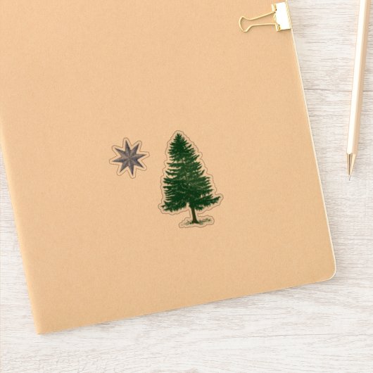 1901 Maine Flag Clear Sticker Set - Vintag Style (Notizbuch)