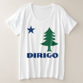 1901 Maine Flag Curvy T - Shirt - Dirigo Edition (Design vorne)