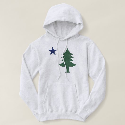 1901 Maine Flag Imitate Cross Stitch Hoodie (Design vorne)