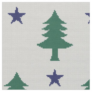 1901 Maine Flag Imitate Cross Stitch Stoff