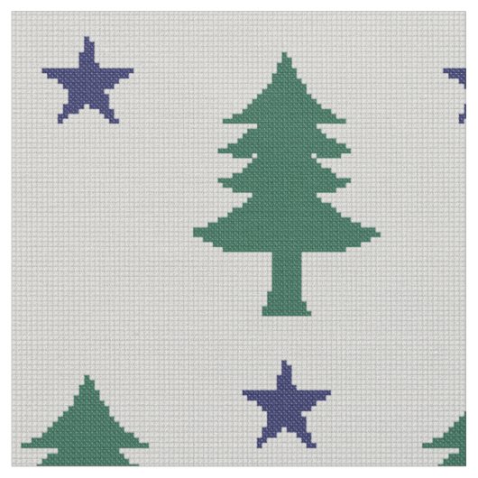 1901 Maine Flag Imitate Cross Stitch Stoff (Nahaufnahme)