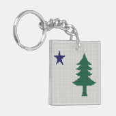 1901 Maine-Flag-Imitate kreuzen Stich Schlüsselanhänger (Vorderseite links)