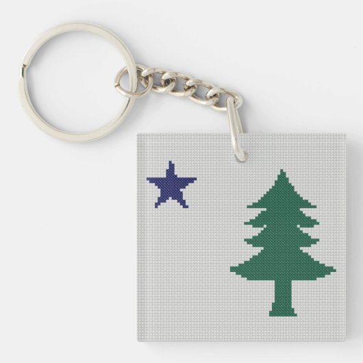 1901 Maine-Flag-Imitate kreuzen Stich Schlüsselanhänger (Vorderseite)