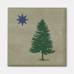 1901 Maine Flag - Vintager Stil Magnet