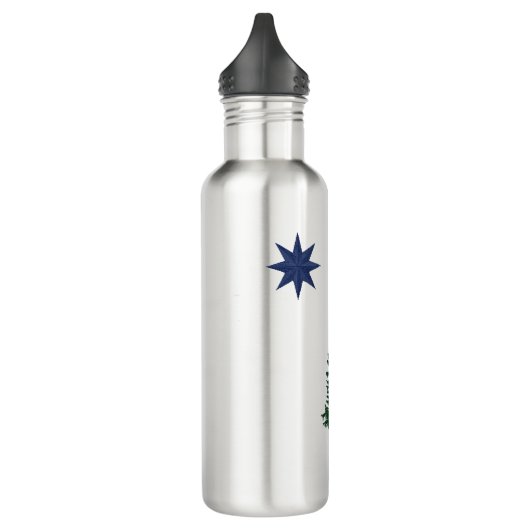 1901 Maine-Flagge - Vintage Art Edelstahlflasche (Links)