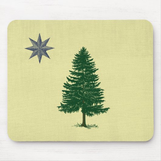 1901 Maine-Flagge - Vintage Art Mousepad (Vorne)