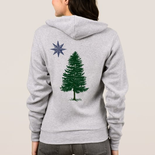 1901 Maine-Flagge - Vintager Art-ZipHoodie Hoodie (Rückseite)