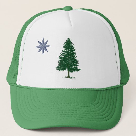 1901 Maine-Flaggen-Hut - Vintage Art Truckerkappe (Vorderseite)