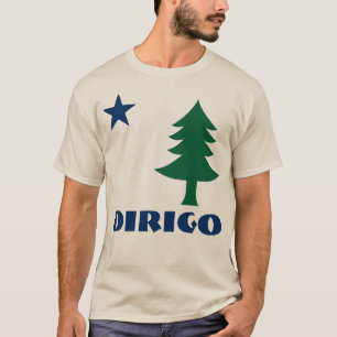 1901 Maine-Flaggen-T - Shirt - Dirigo Ausgabe
