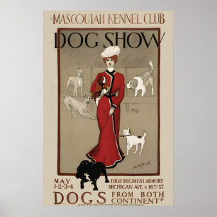 1901 Mascoutah Kennel Club Chicago Hundeausstellun Poster
