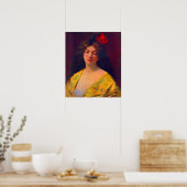 1901 schöne Dame mit einem Schal Poster (Küche)