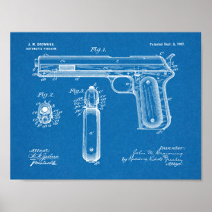 1902 Bräunende Schusswaffenpatentkunst Zeichnend P Poster