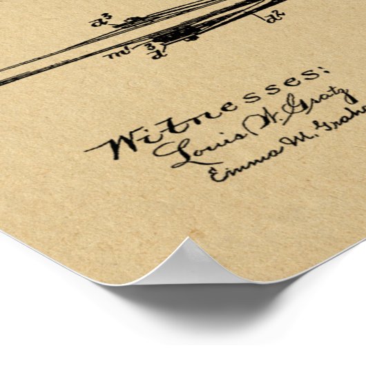 1902 Fahrradfahrer Design Patent Art Print Poster (Ecke)