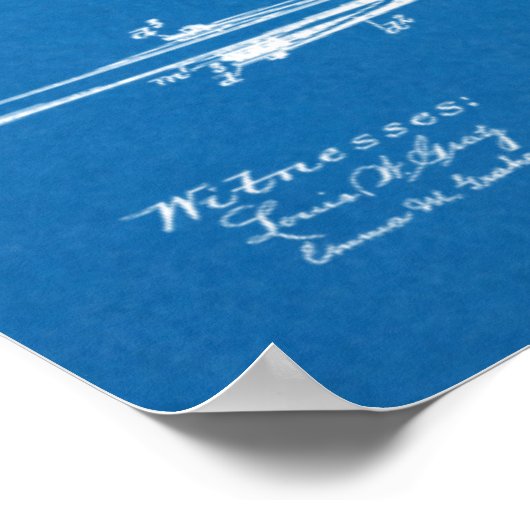 1902 Fahrradfahrer Design Patent Art Print Poster (Ecke)