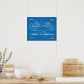 1902 Fahrradfahrer Design Patent Art Print Poster (Küche)