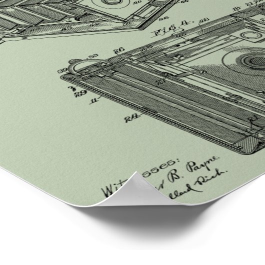 1902 Faltkamera Patent Art Zeichnend Druck Poster (Ecke)