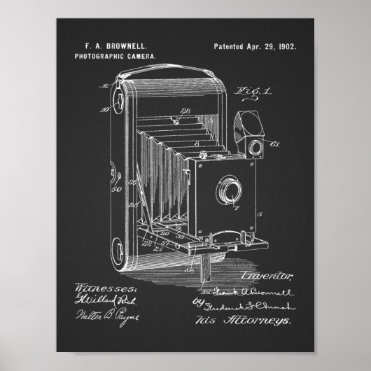 1902 Faltkamera Patent Art Zeichnend Druck Poster (Vorne)