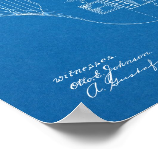 1902 Odd Airship Airplane Patent Art Zeichnend Pri Poster (Ecke)