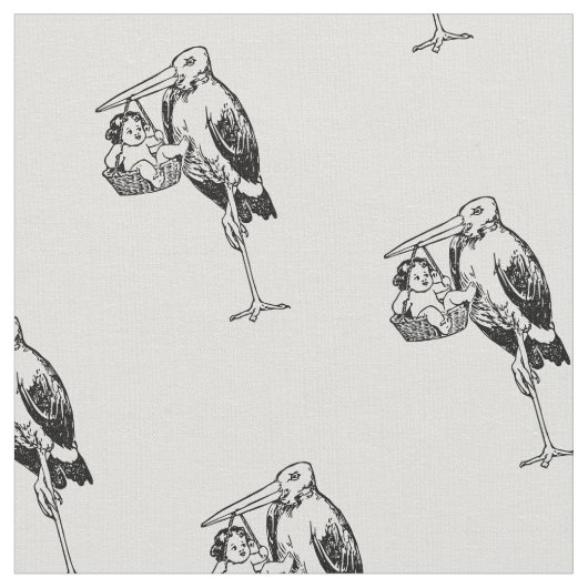 1902 Vintag Stork Baby Ad Stoff (Nahaufnahme)