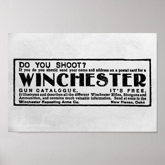 1902 Vintag Winchester Ad Poster (Vorne)