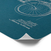 1902 Vintages Fahrrad Patent Blueprint Art Print Poster (Ecke)