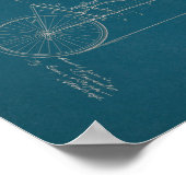 1902 Vintages Fahrrad Patent Blueprint Art Print Poster (Ecke)