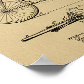 1902 Vintages Fahrradpatent für Recumbent Art Prin Poster (Ecke)