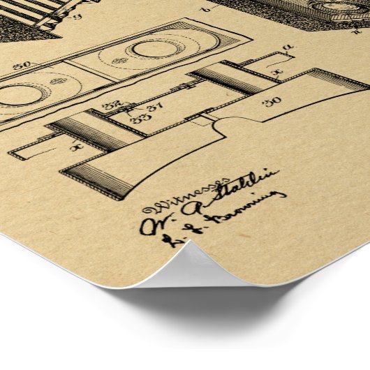 1903 Faltkamera Patent Art Zeichnend Druck Poster (Ecke)