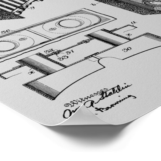 1903 Faltkamera Patent Art Zeichnend Druck Poster (Ecke)