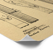 1903 Golf Club Caddy Bag Design Patent Art Print Poster (Ecke)