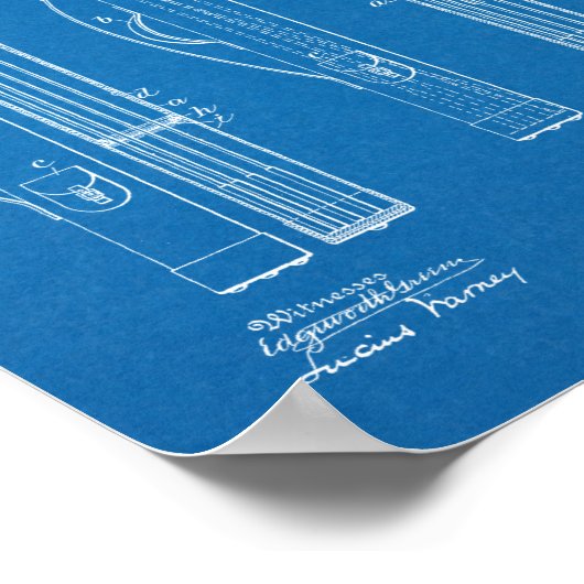 1903 Golf Club Caddy Bag Design Patent Art Print Poster (Ecke)