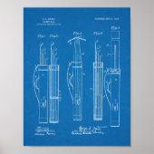 1903 Golf Club Caddy Bag Design Patent Art Print Poster (Vorne)