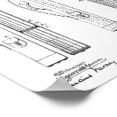 1903 Golf Club Caddy Bag Design Patent Art Print Poster (Ecke)