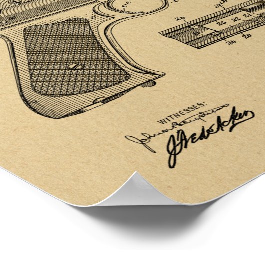 1903 Rapid Fire Gun Patent Art Zeichnend Print Poster (Ecke)