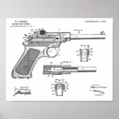 1903 Rapid Fire Gun Patent Art Zeichnend Print Poster (Vorne)