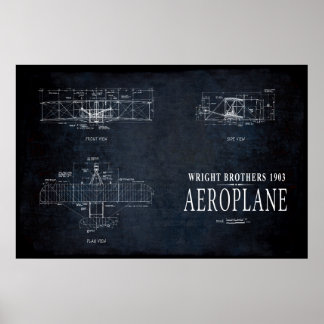 1903 SCHREIBER AIRPLANE BLUEPRINT POSTER