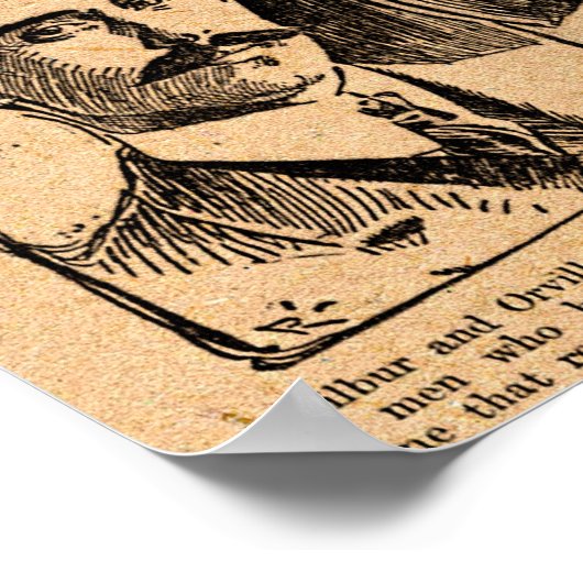 1903 Wright Brothers Replik Zeitungspapster Poster (Ecke)