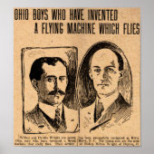 1903 Wright Brothers Replik Zeitungspapster Poster (Vorne)