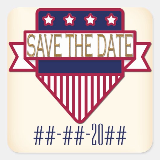 1904 Bully Pulpit (Wedding Collection) Quadratischer Aufkleber (Vorderseite)