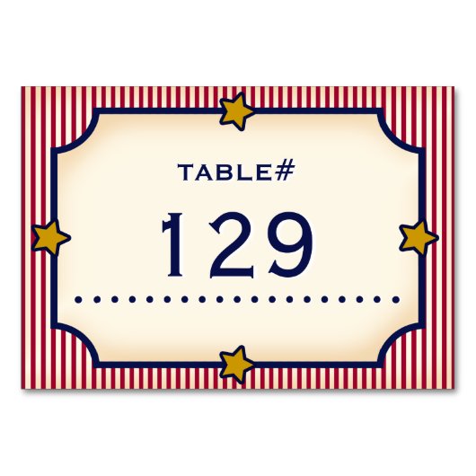 1904 Bully Pulpit (Wedding Collection) Tischnummer (Vorderseite)