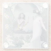 1904 Jugendstil Valentine Glasuntersetzer (Rückseite)