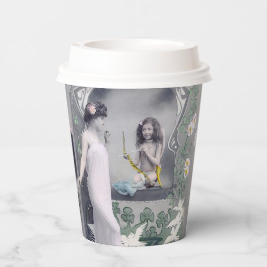 1904 Jugendstil Valentine Pappbecher (Rückseite)