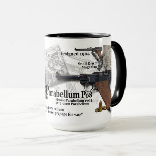 1904 Parabellum P08 Pistole Kaffee Tasse