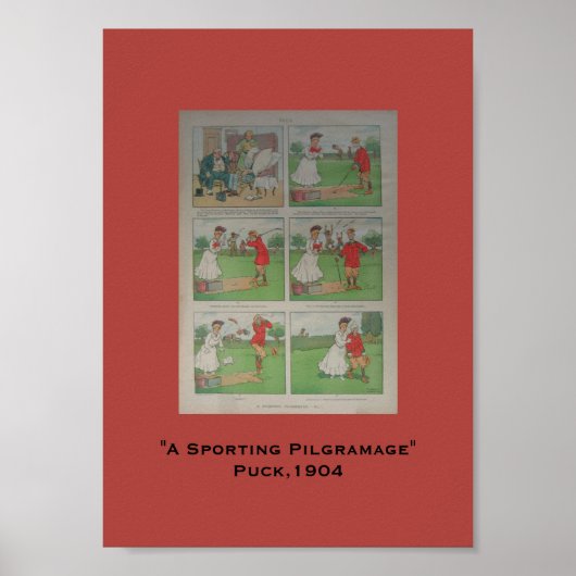 1904 Puck Golf Cartoon Eine Sportpfeife Poster (Vorne)