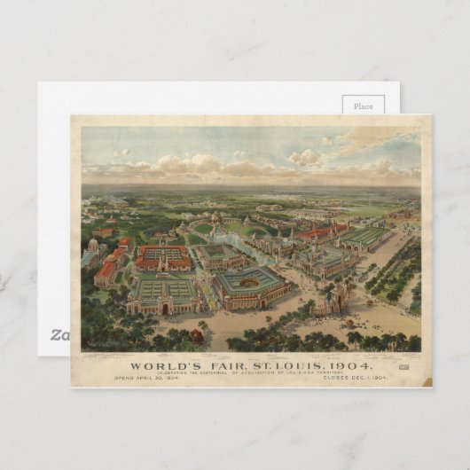 1904 St. Louis World's Fair Postkarte (Vorne/Hinten)