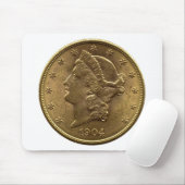 1904 zwanzig Dollar-Münzenfront (Köpfe) oder Geld Mousepad (Mit Mouse)
